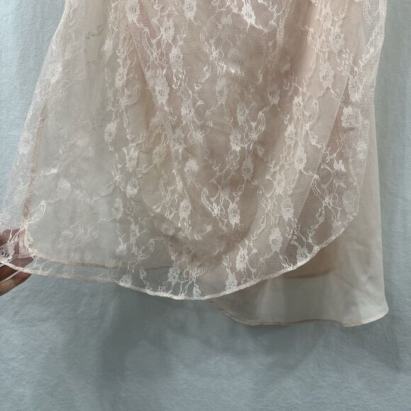 Urban Outfitters Vintage Pink Lace Side Slit Cowl Neck Slip Dress Womens Size 3X - Picture 7 of 10